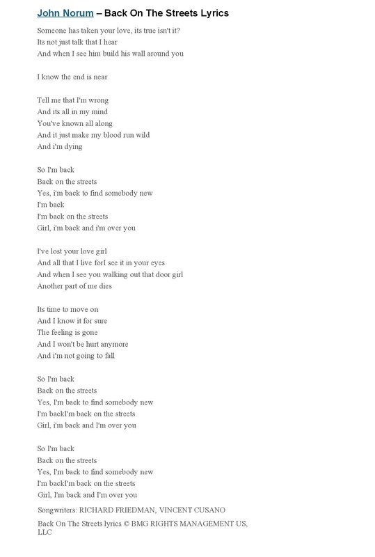 2 Back On The Streets Lyrics - John Norum-page-001.jpg