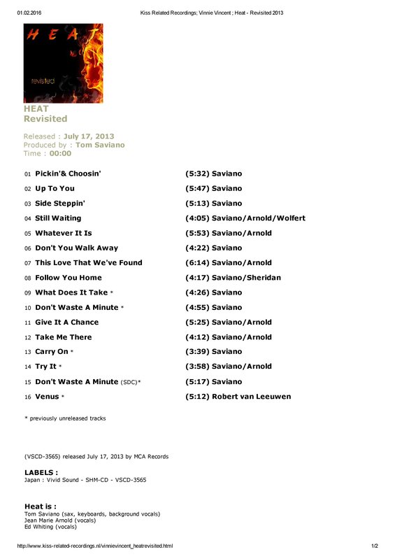 Kiss Related Recordings; Vinnie Vincent ; Heat - Revisited 2013-page-001.jpg